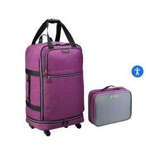 Biaggi Zipsak Microfold Spinner Suitcase Duffel Purple